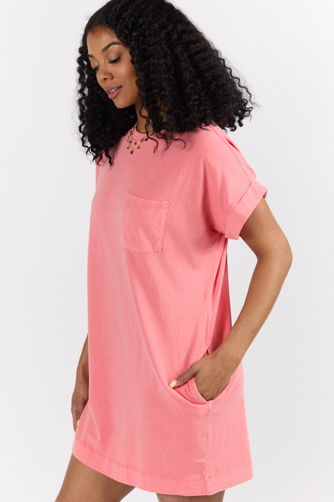 Memories That Last Coral T-Shirt Dress FINAL SALE - Image 4