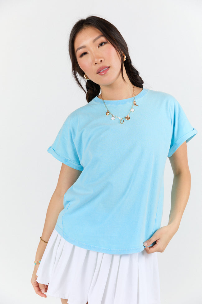 Here You Are Aqua Short Sleeve Tee FINAL SALE