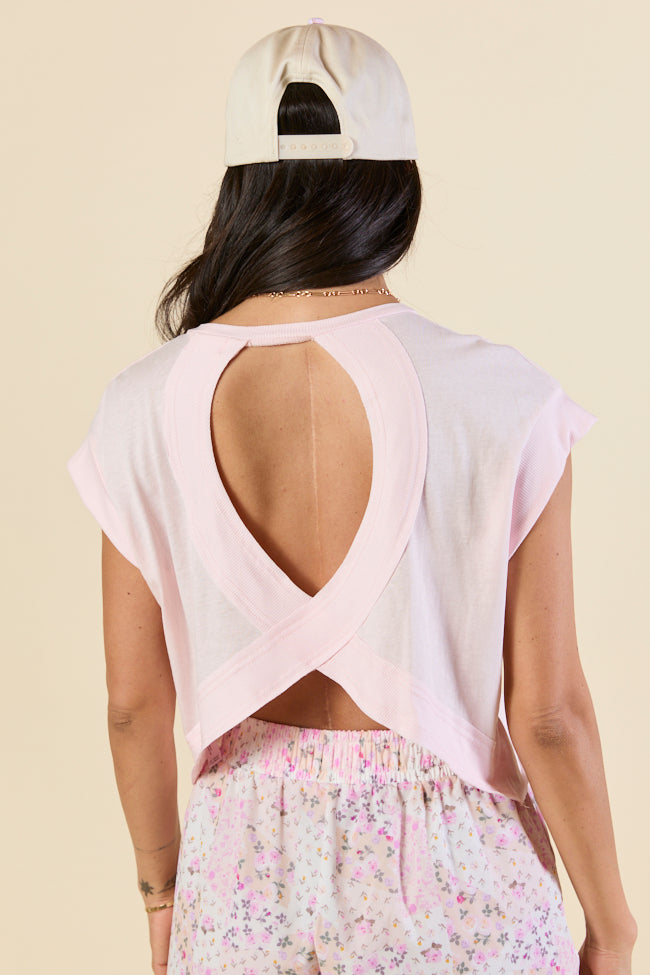 Momentum Pink Keyhole Back Tee FINAL SALE - Image 3