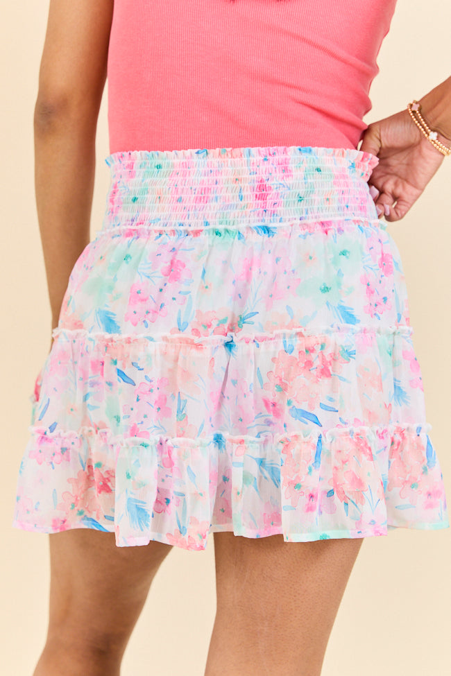Through The Garden Blue. Pink. and Orange Floral Skort FINAL SALE - Image 5