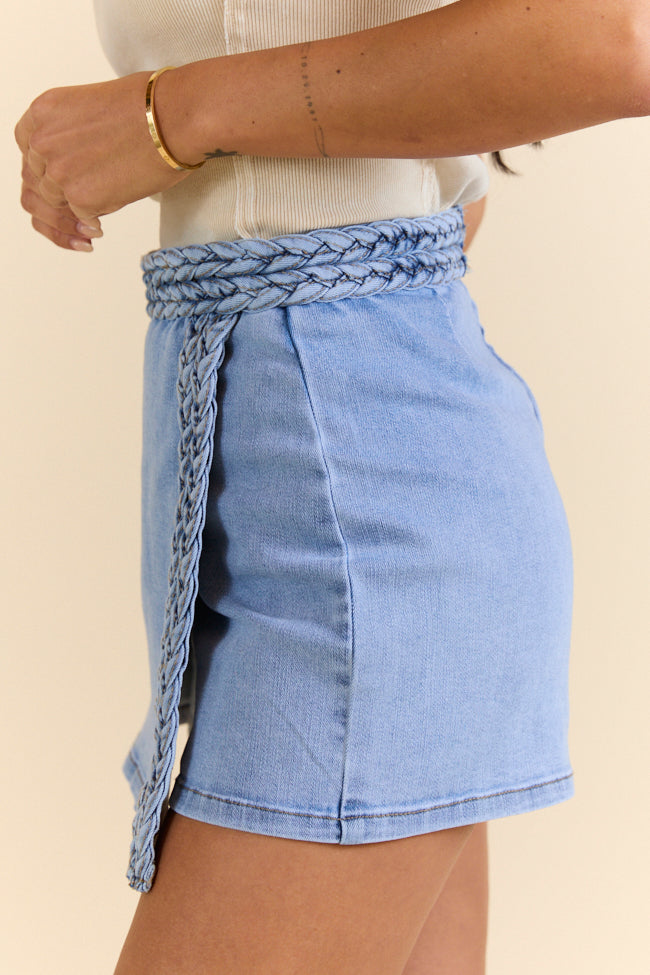 Encore Braided Denim Wrap Skort FINAL SALE - Image 3