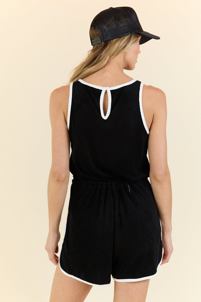 Rylee Black Terry Cloth Romper FINAL SALE - Image 4