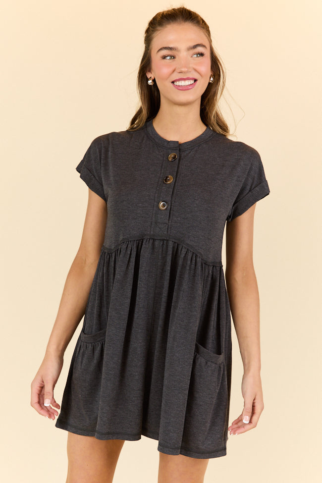 Whats The Occasion Black Button Knit Dress FINAL SALE
