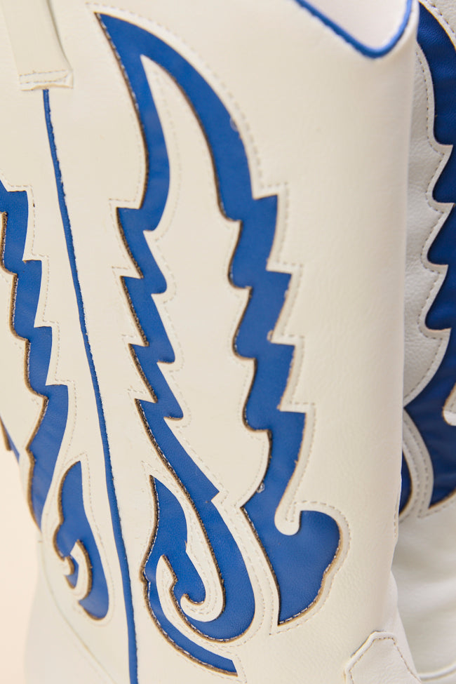 Patti Blue and White Western Boots FINAL SALE - Image 4