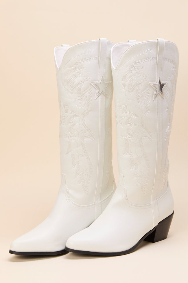 Vicki White Star Western Boots FINAL SALE - Image 2