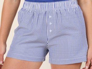 Living My Truth Blue Striped Boxer Shorts FINAL SALE
