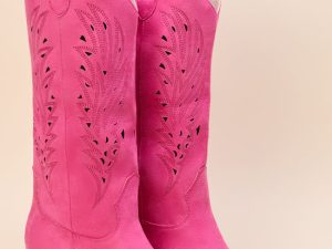 Olivia Pink Cutout Cowboy Boots