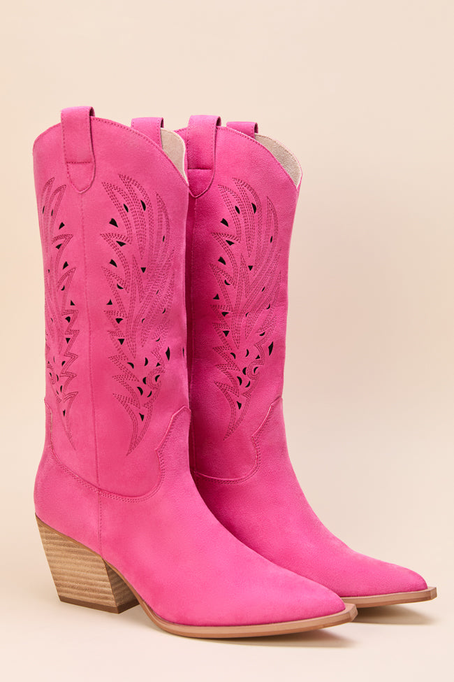 Olivia Pink Cutout Cowboy Boots