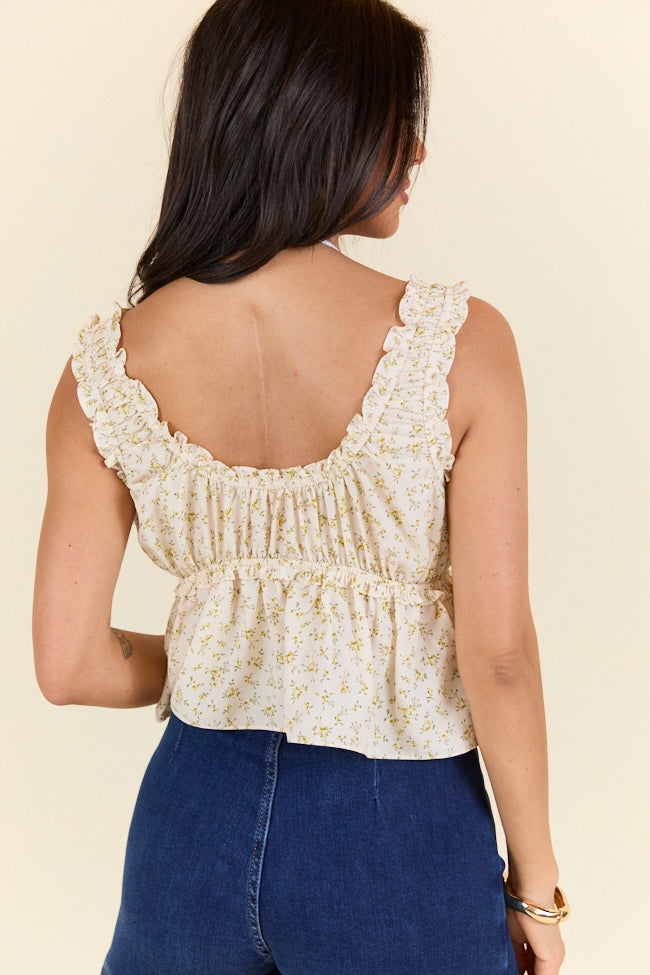My Muse Cream Multi Ditsy Floral Babydoll Tank FINAL SALE - Image 5
