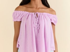Minimal Essence Purple Off To Shoulder Knit Top FINAL SALE