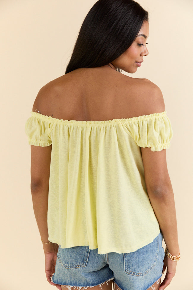 Minimal Essence Yellow Off To Shoulder Knit Top FINAL SALE - Image 5