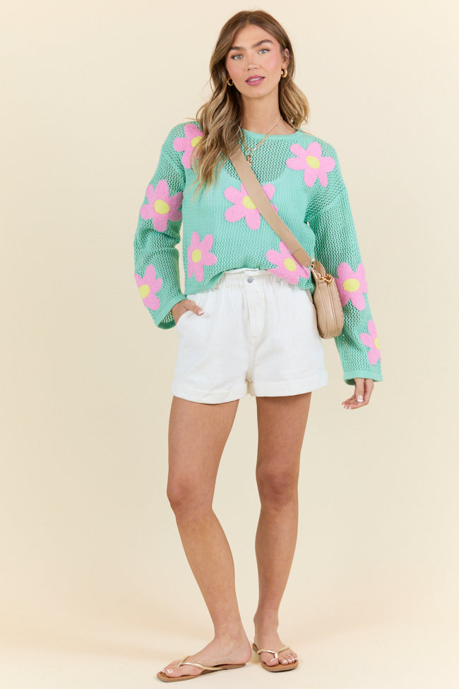 Chill Days Off White Ruffle Waist Denim Shorts FINAL SALE - Image 2