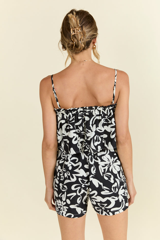 Summer Fling Black and White Printed Romper FINAL SALE - Image 5