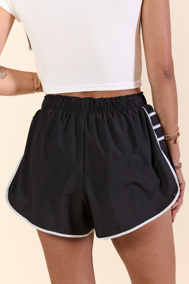 Double Or Nothing Black Side Pleated Running Shorts FINAL SALE - Image 5