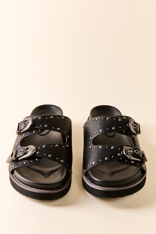 Effie Black Buckle Slide Sandals FINAL SALE - Image 5
