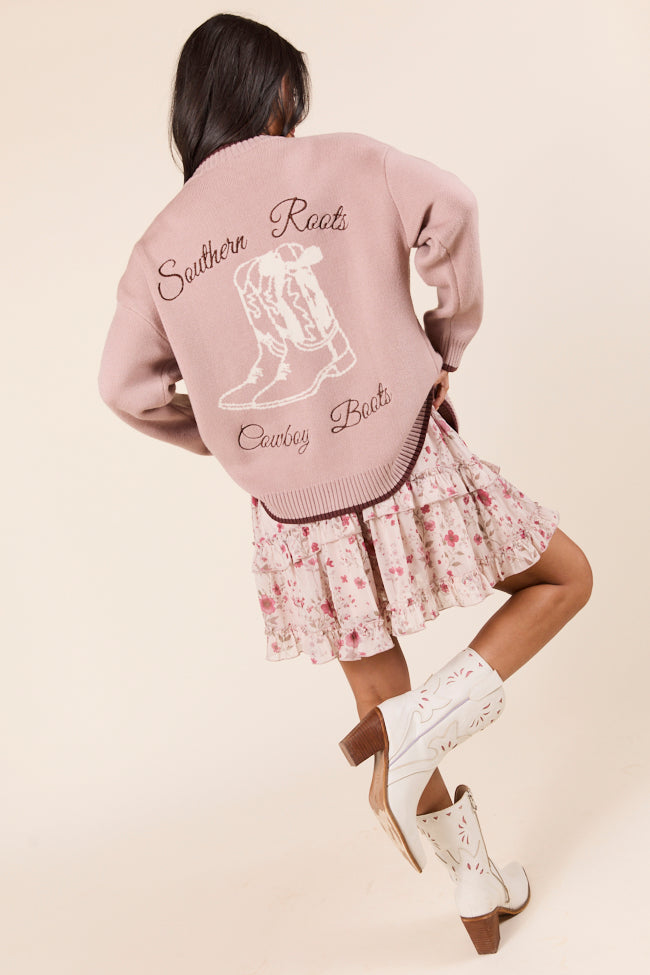 Jesse Mauve Southern Roots Cowboy Boots Cardigan - Image 6