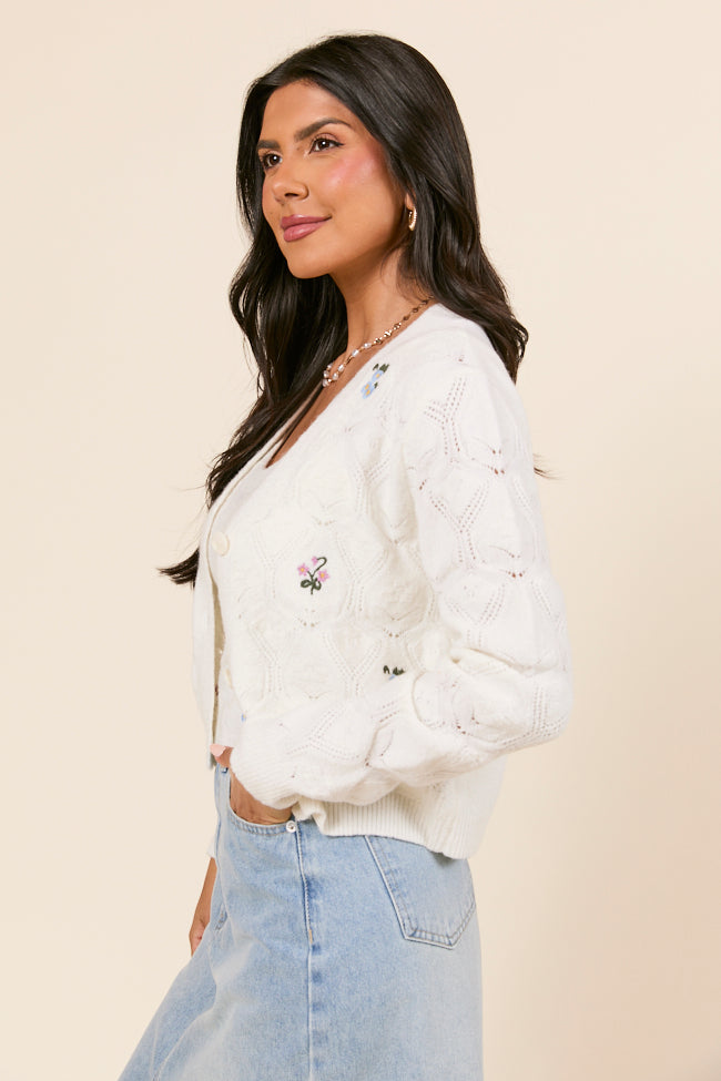 Kaitlyn Flower Embroidered Cardigan - Image 6