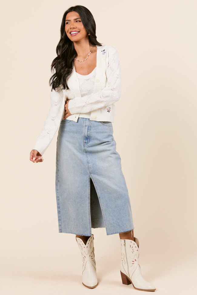 Kaitlyn Flower Embroidered Cardigan - Image 4