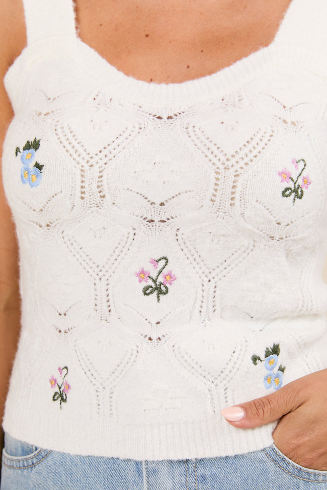 Kaitlyn Flower Embroidered Tank Top - Image 4
