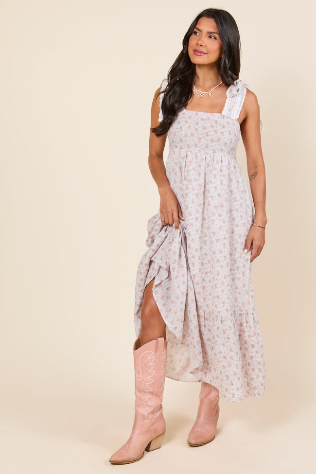 Joann Gingham Floral Maxi Dress - Image 4