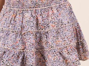 Through the Garden Lavender Print Skort