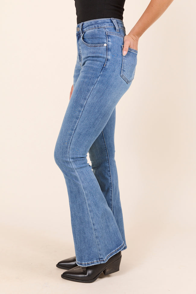 My Favorite Medium Wash Flare Leg Jeans - Image 4