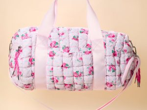 Haylie Pink Floral Quilted Duffle Bag