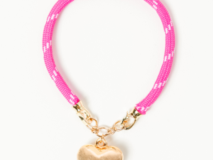 Lea Pink Puff Heart Bracelet