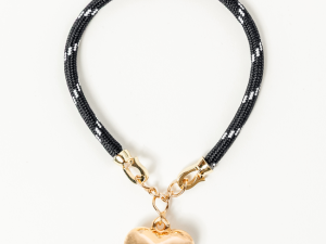 Lea Black Puff Heart Bracelet