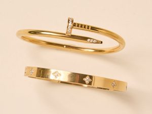 Alexis Gold Nail Bangle Set