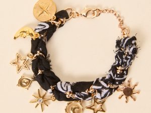 Haven Black Bandana Charm Bracelet