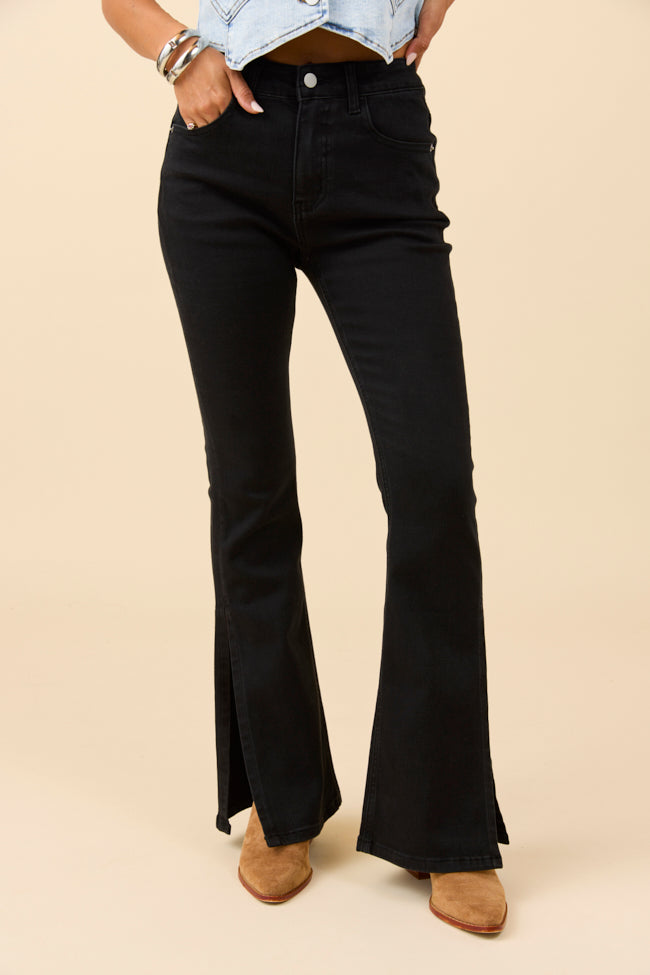 My Favorite Black Slit Hem Jeans