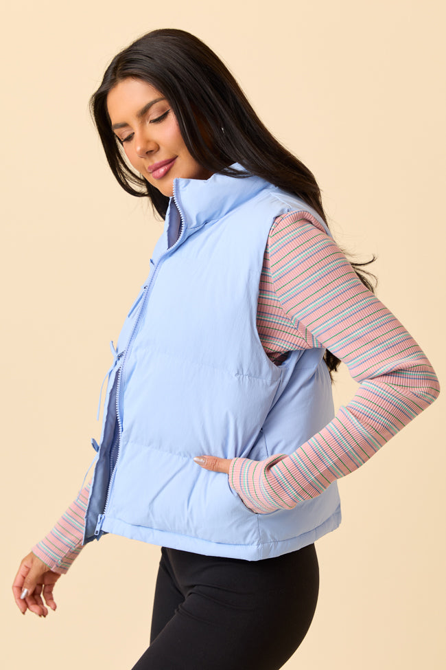 Liberty Frost Blue Bow Puffer Vest - Image 5