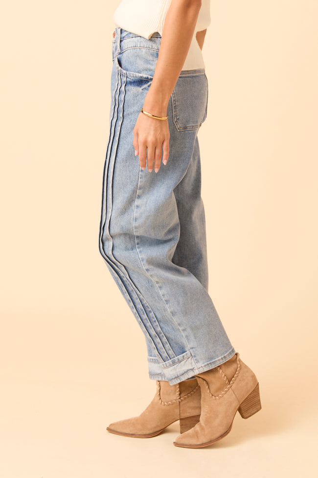 Camilla Medium Wash Seamed Barrel Jeans - Image 3