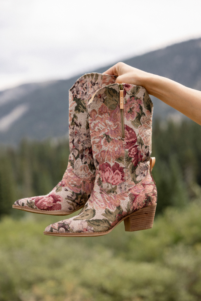 Brilee Floral Tapestry Cowboy Boots FINAL SALE