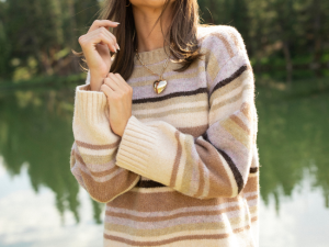 Jeanette Tan Striped Crewneck Sweater