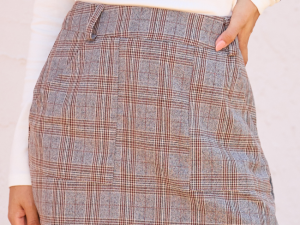Kaia Grey Plaid Mini Skort