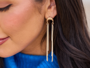 Amiya Gold Horseshoe Chain Earrings