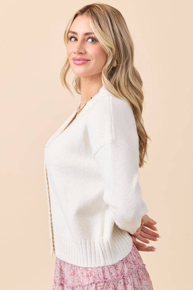 Raven Heart Print Off-White Cardigan FINAL SALE - Image 4