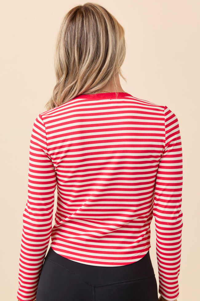 Sammi Red Striped Long Sleeve Top - Image 5