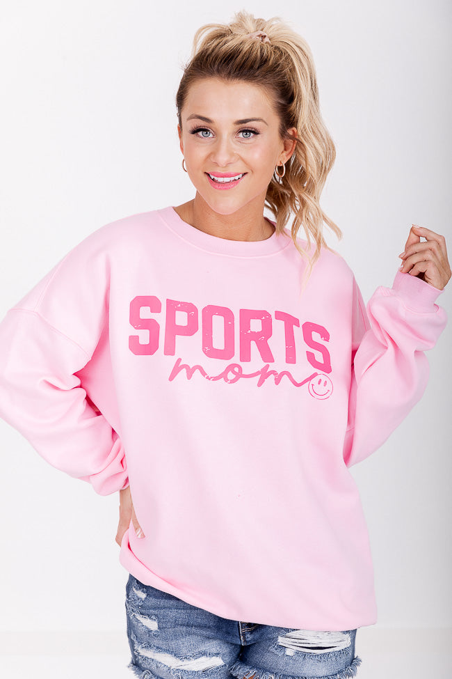 Sports Mom Light Pink Graphic Sweatshirt
