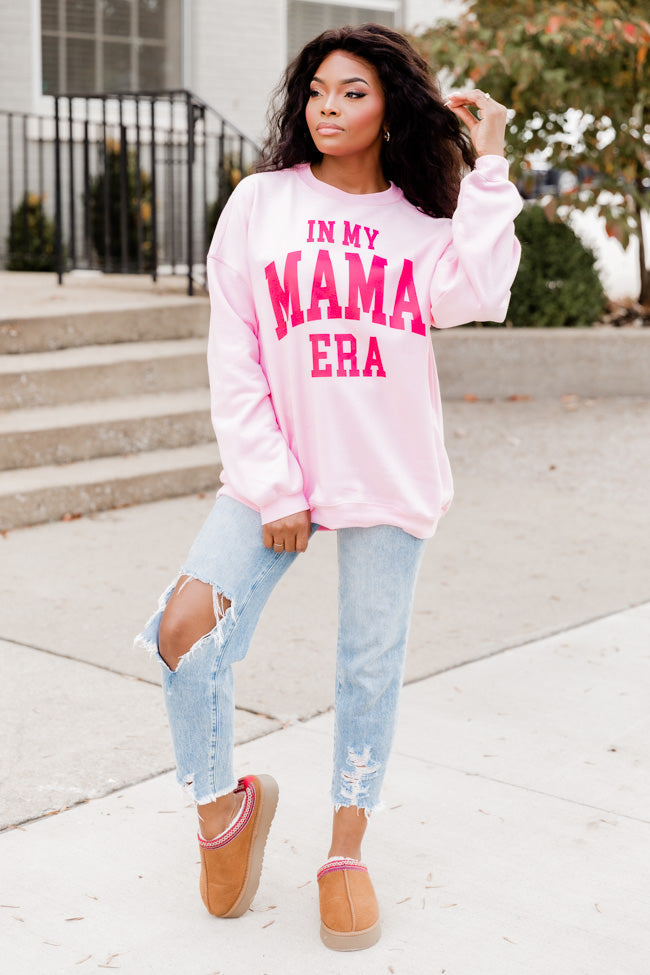 In My Mama Era Light Pink Graphic Sweatshirt - Image 4