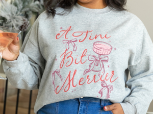 Tini Bit Merrier Light Grey Graphic Sweatshirt