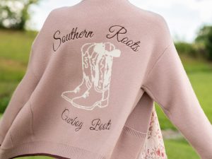 Jesse Mauve Southern Roots Cowboy Boots Cardigan