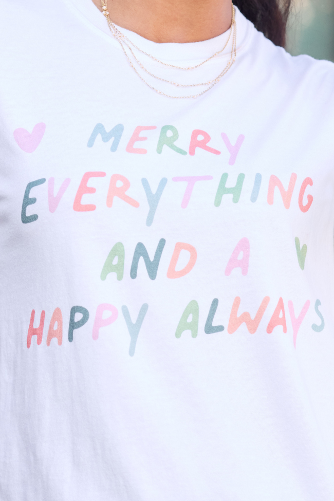 Merry Everything White Graphic Tee - Image 2