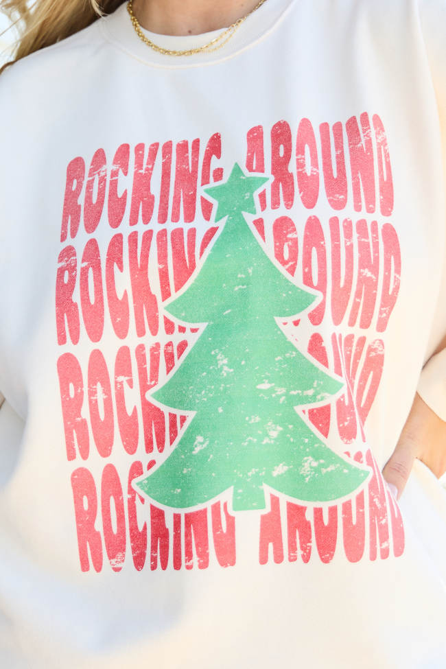 Rocking Around Christmas Cream Graphic Sweatshirt - Image 4