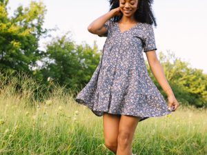 Tracey Blue Floral Button Front Dress FINAL SALE