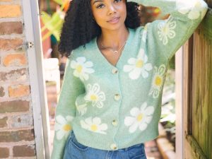 Glenda Green Multi Floral Cardigan