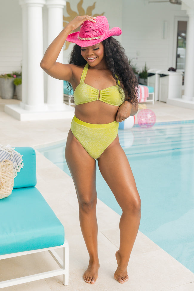 Classic Coastal Green Shimmer Bikini Bottoms FINAL SALE - Image 2