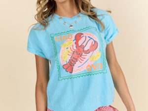 Ciao Ciao Aqua Oversized Graphic Tee